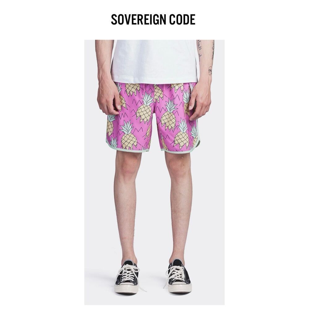 Sovereign Code Los Angeles Pineapple Print Swim Trunks‎ Shorts